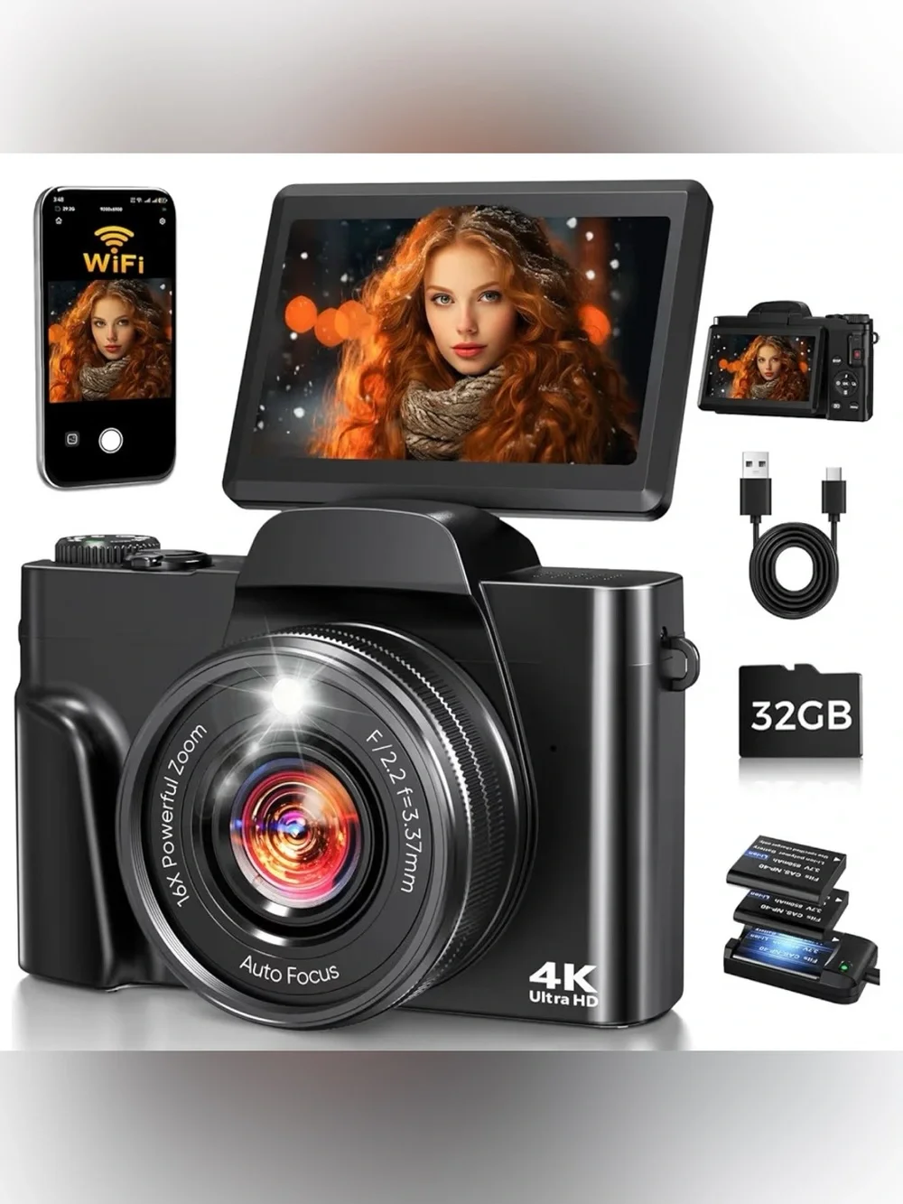 4K Digital Camera for Photography with WiFi